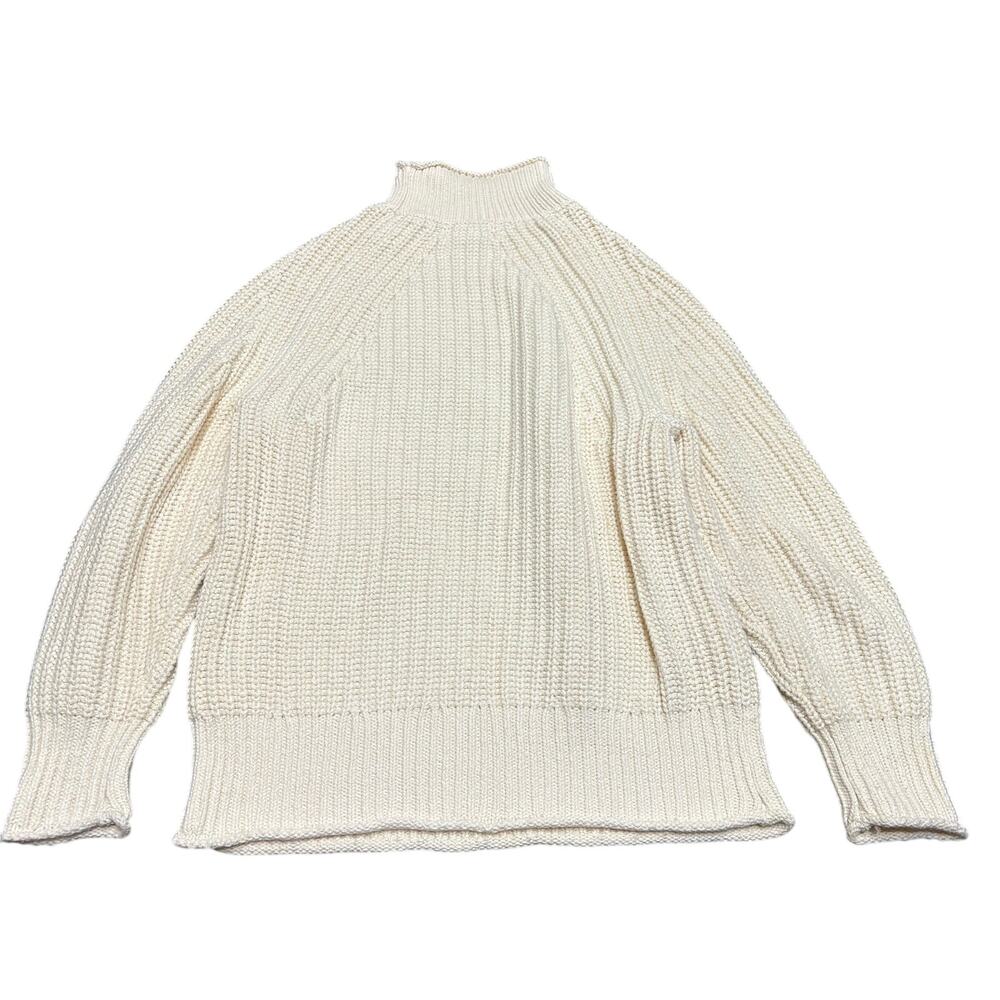 J. Crew Ivory Chunky Knit Relaxed Rollneck Turtleneck XXS Slouchy Oversized - Picture 8 of 8